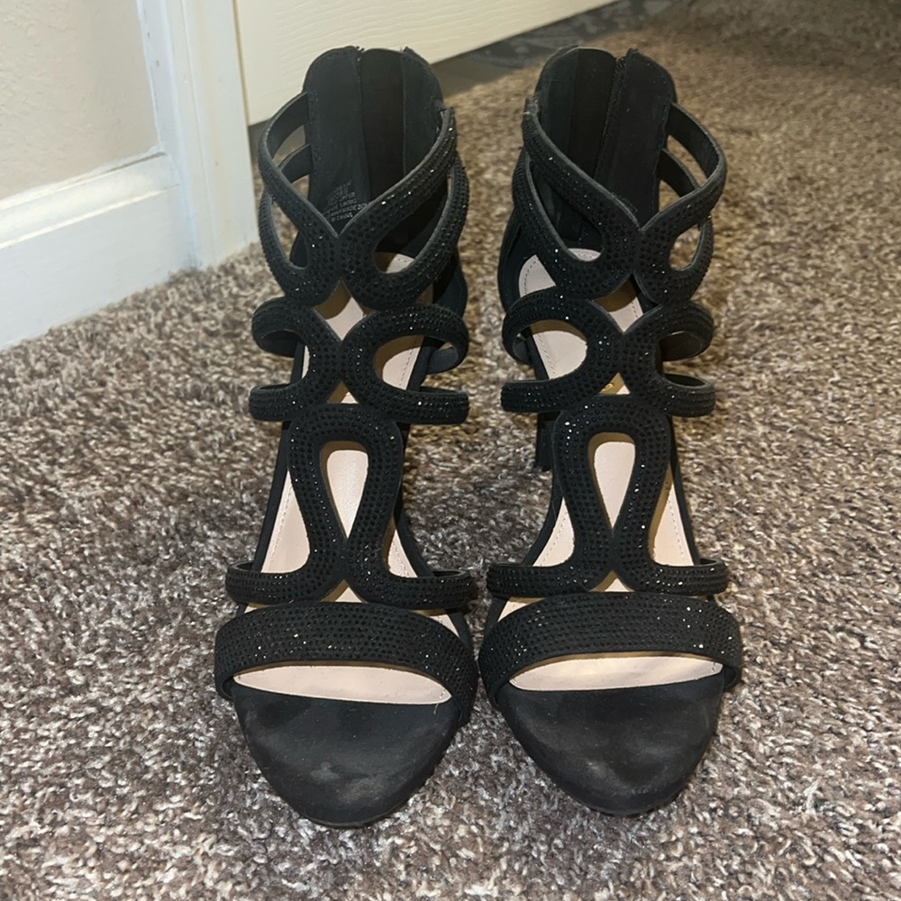 Kelly  & Katie sparkle black heels. Size 8
